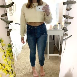 Yellow cropped long sleeve
